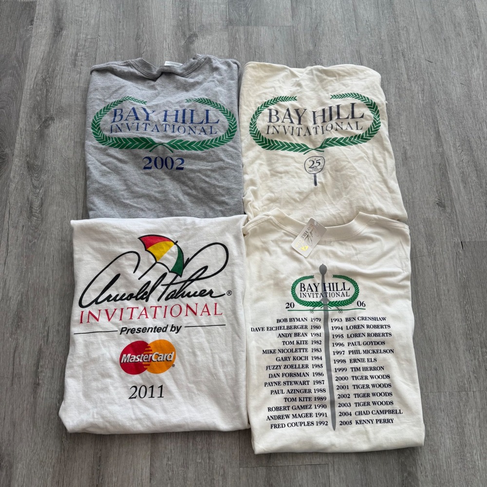 Lot of 4 Arnold Palmer Bay Hill Invitational Golf T-Shirts 2002-2011 XL NWT/Used